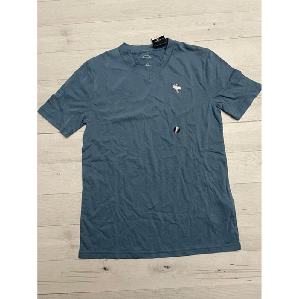 Boys abercrombie Kids blue vneck‎ shirt Size 10 NEW